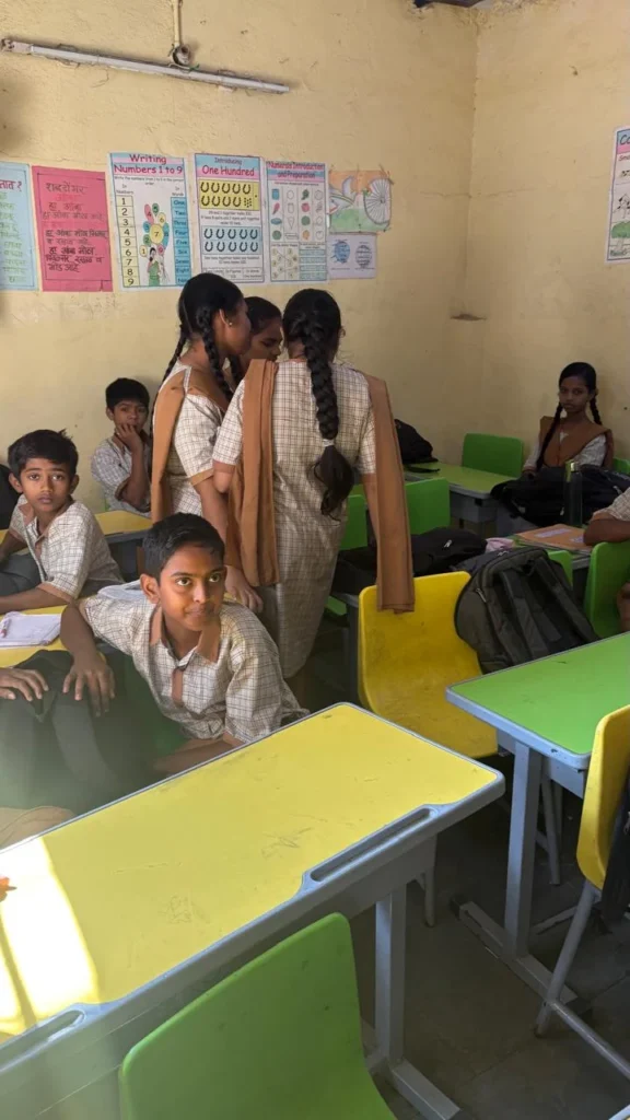 Students in a classroom during a B-Sociall school visit